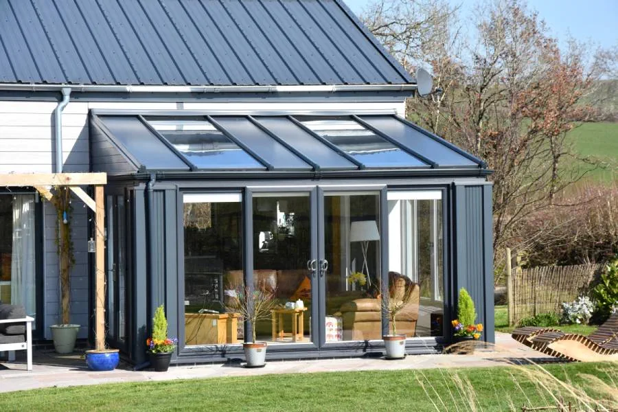Anthracite grey uPVC solid roof conservatory