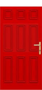 Wensum Pillar Box Red wooden door