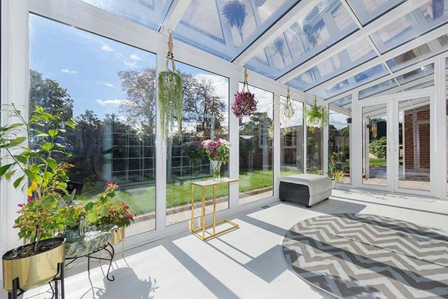 White PVCU veranda conservatory interior