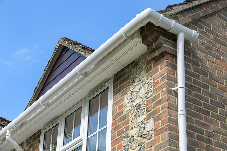 White uPVC rooftrim with soffits