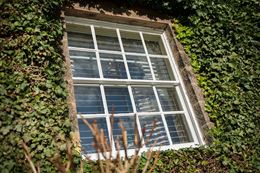 Wood sliding sash window with secondary glazing