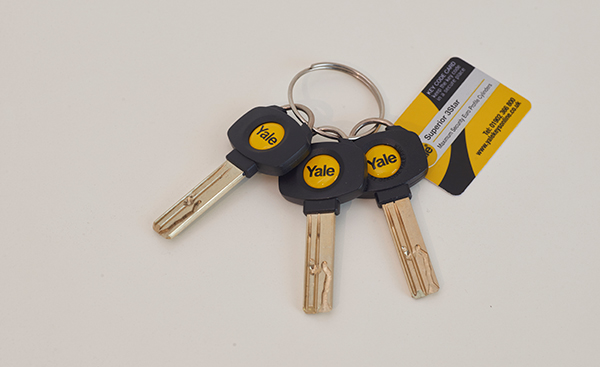 Set of Yale 3 star cylinder front door keys for a front door from Anglian Home Improvements