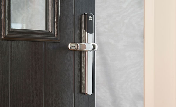 Yale Conexis L1 Smart Door Lock on a front door from Anglian Home Improvements