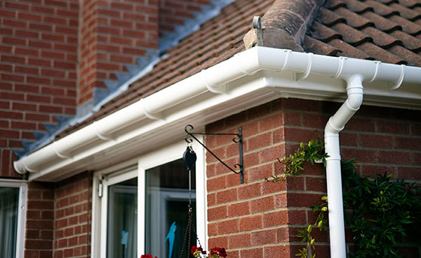 White uPVC guttering from Anglian Home Improvements