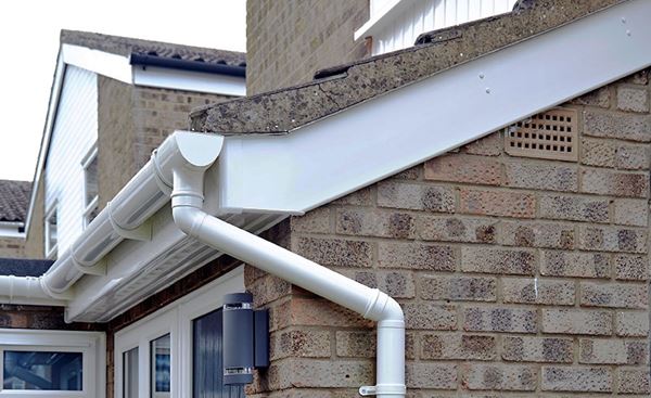 White uPVC rooftrim on bungalow from Anglian Home Improvements