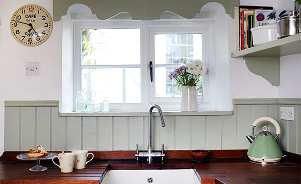 Wooden cottage kitchen window finished in White from Anglian Home Improvements