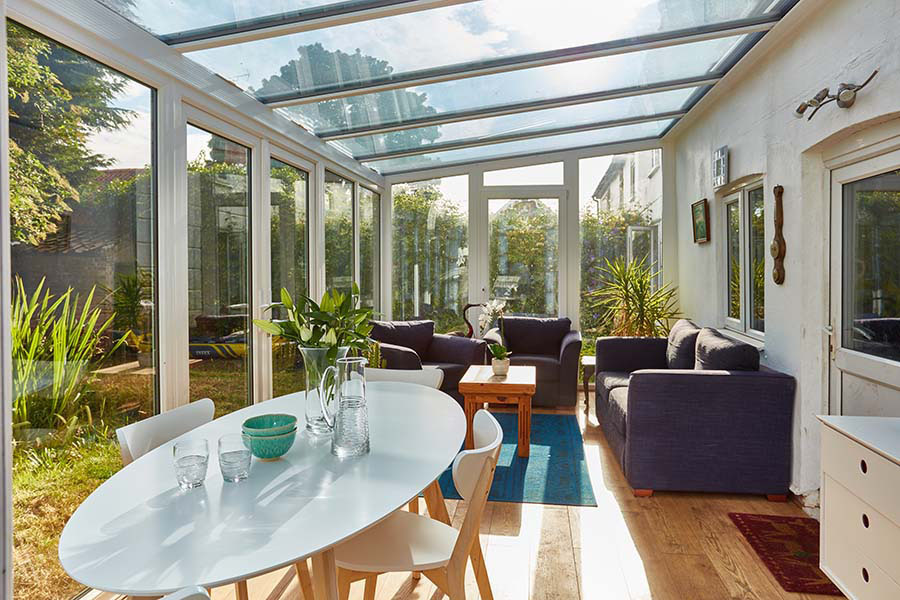 White PVCU Leanto interior