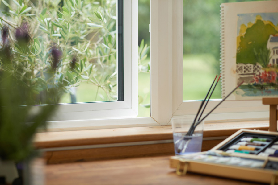 White Triple Glazing Window Interior Close Up