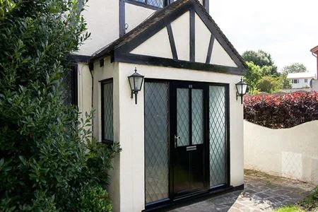 Aluminium front door in Jet Black