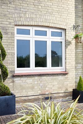 Exterior view of Cream UPVC double glazed casement window from the Anglian double glazing windows range