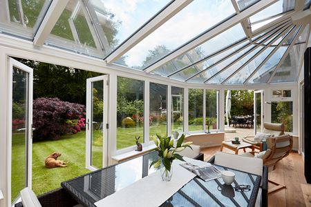 White Knight uPVC lean to victorian conservatory