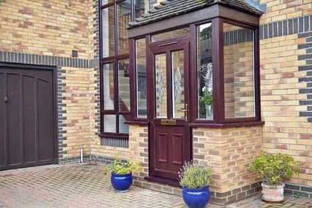 Dark Woodgrain uPVC porch