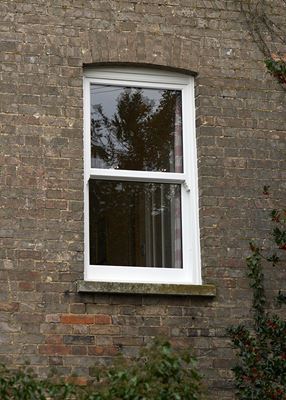 White uPVC double glazed sash window from the Anglian uPVC sash window range