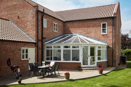 White Woodgrain uPVC victorian conservatory