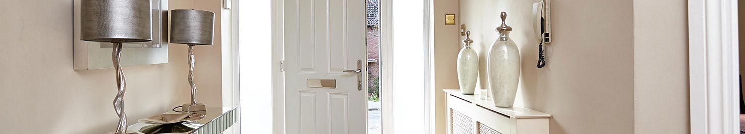 internal view of white front door