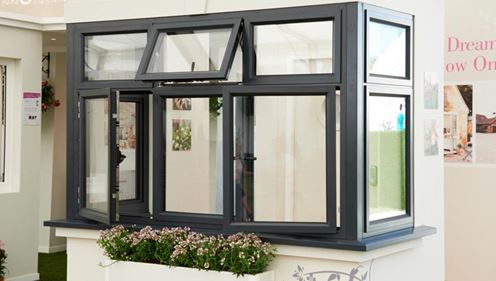 Anglian Aluminium window in Anthracite Grey at the aluminium window launch