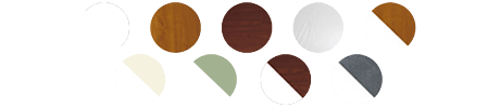 Swatches of the uPVC conservatory colours available from Anglian Home Improvements