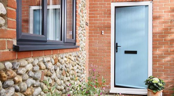 Duck Egg Blue GRP composite front door from Anglian Home UK