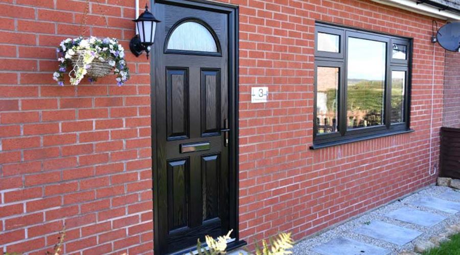 Rochester Black composite front door Anglian Home Improvements