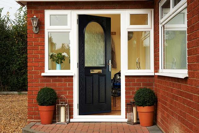 Hereford black composite door Anglian Home Improvements