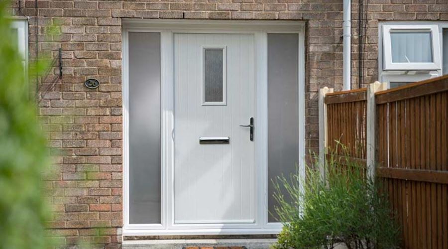 White coloured composite front door Anglian Home Improvements