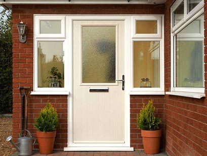 Cream coloured composite front door Anglian Home Improvements