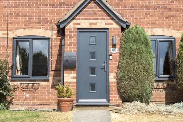 After installation of new Anthracite Grey composite front door from the Anglian front door range