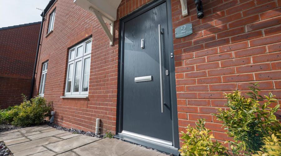 Geneva Grey contemporary composite front door from Anglian Home UK