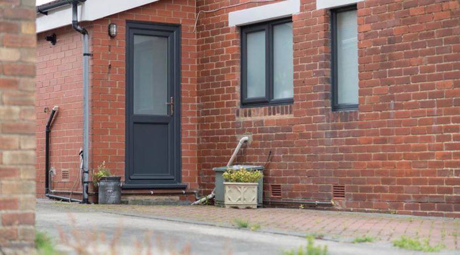 Anthracite Grey contemporary uPVC back door from Anglian Home UK