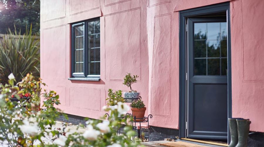 Grey back door with lead bars from Anglian Home UK