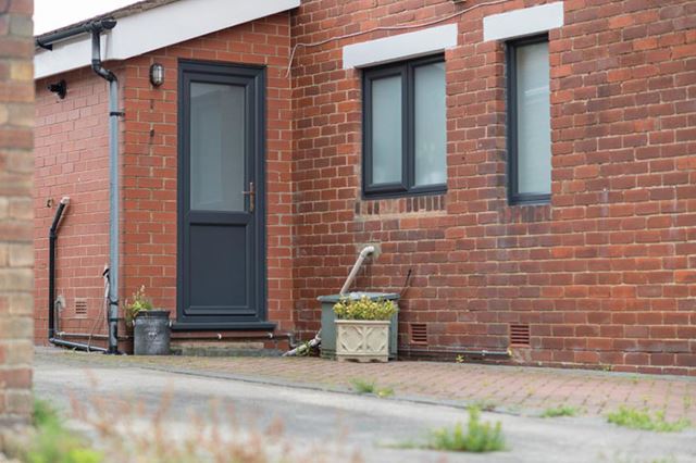 Anthracite Grey contemporary uPVC coloured back door from Anglian Home UK