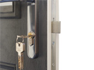 Door security Ultion composite front door lock close up