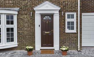 Traditional Classic Winchester Dark Woodgrain composite front door