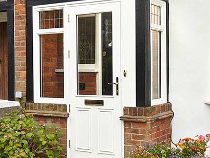 White wooden external door Anglian Home UK