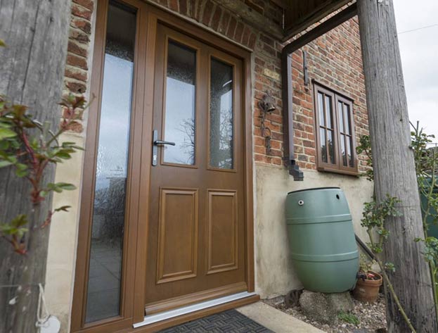 Golden Oak wooden external door Anglian Home UK