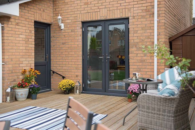 Anthracite grey uPVC French and back door