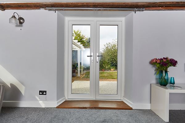 White French doors interior views