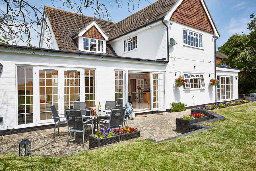 White uPVC French doors with Georgian bars whole house