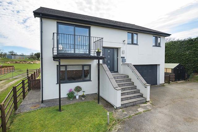 Anthracitr grey uPVC patio door on top floor