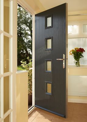 Anthracite Grey composite front door from the Anglian contemporary composite doors range