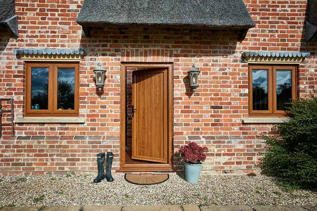 Golden oak uPVC front door and windows