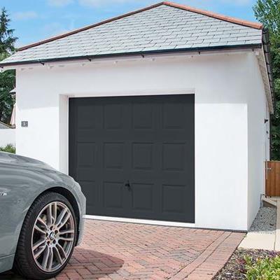 Anthracite grey up and over steel garage door