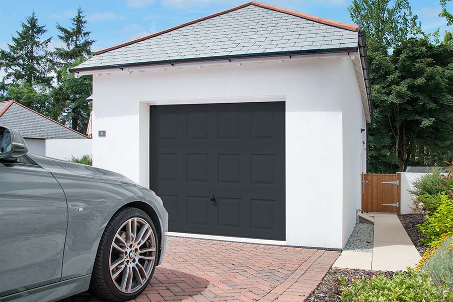 Anthracite grey up and over steel garage door