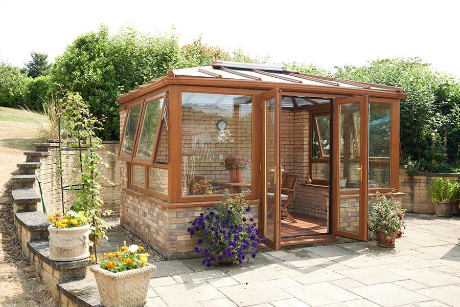 small golden oak conservatory