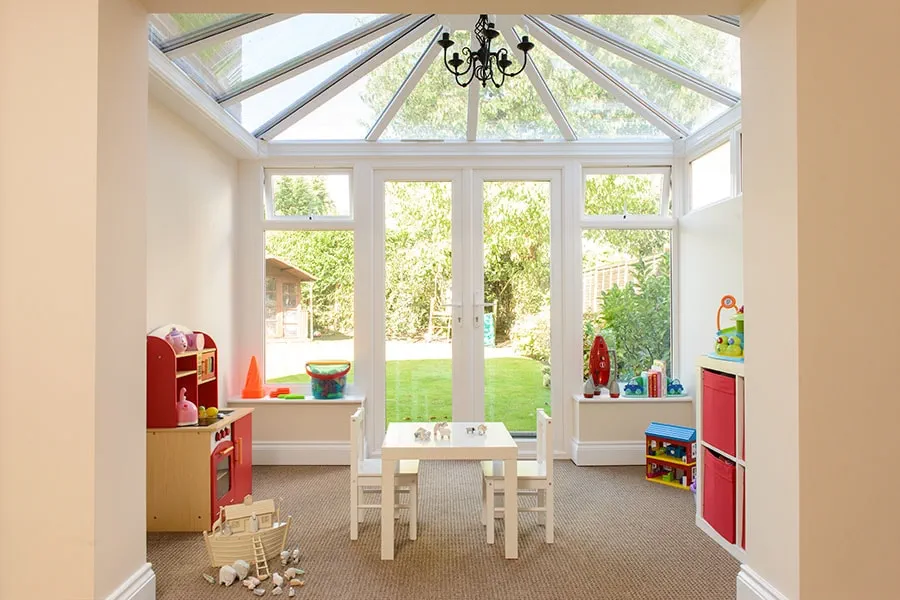 White uPVC Elizabethan conservatory interior