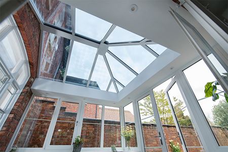 White uPVC Elizabethan conservatory with solarroof focus