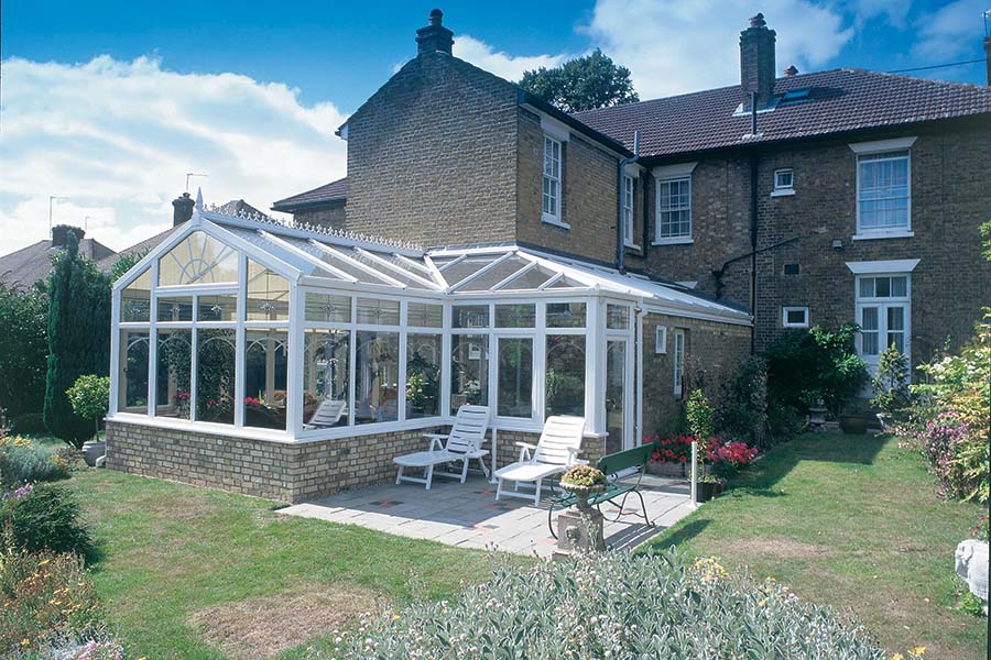 White uPVC harmony P-shaped conservatory