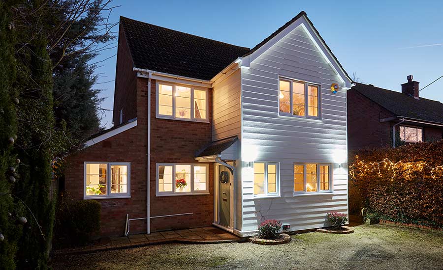 White plastic external cladding made of uPVC from Anglian Home Improvements