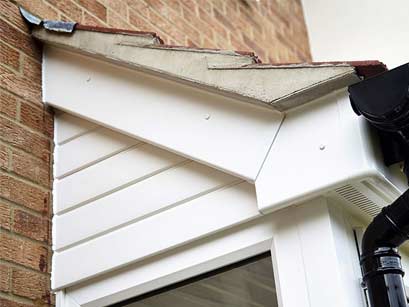 Porch plastic cladding in white uPVC from Anglian Home Improvements