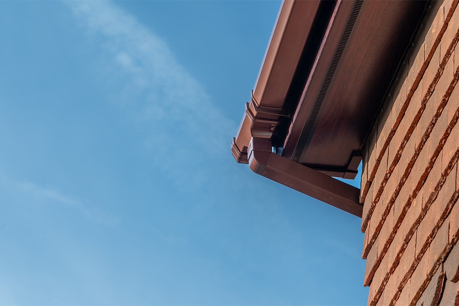 Brown uPVC Fascias and Soffits with brown guttering